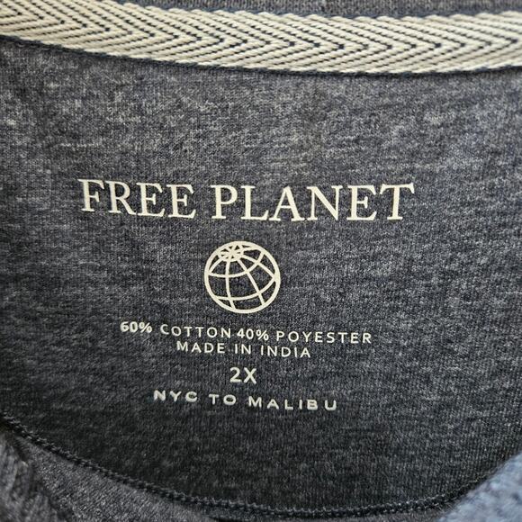 Free Planet Flamingo AOP Short Sleeve Tee Pink Blue Size 2X - Picture 3 of 8